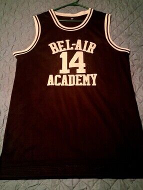 Bel-Air Academy #14 basketball jersey, Will Smith Size Xl. Black And White.